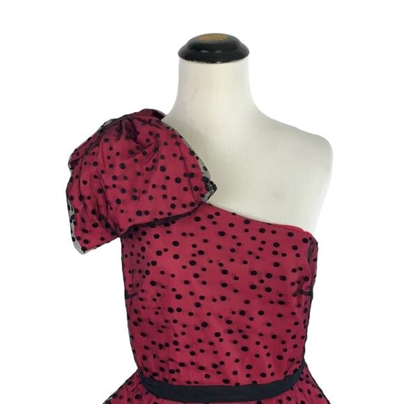 Pearl Georgina Chapman Marchesa Polka Dot Tiered Tulle Prom Dress Gothic 4 - Picture 4 of 9